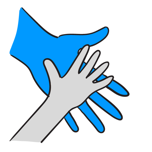 Child holding adult hands icon